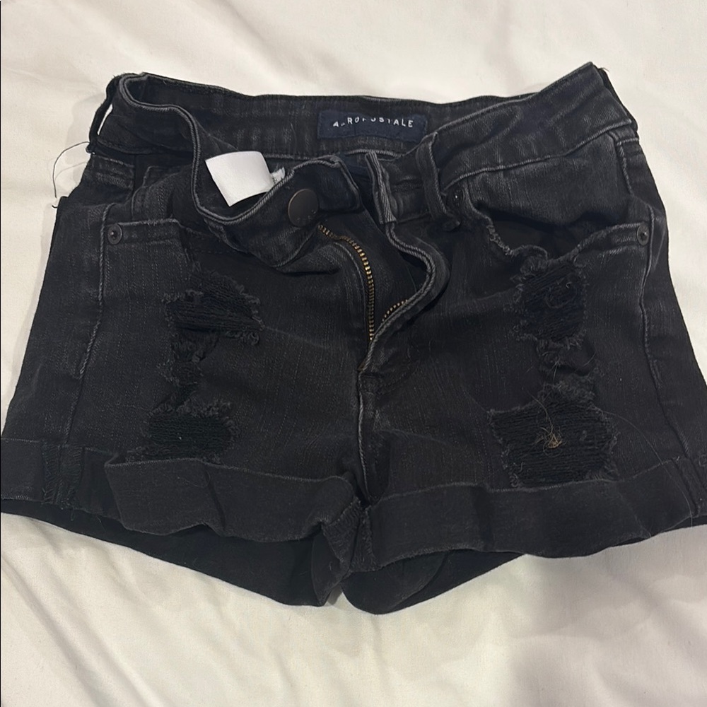 Aeropostale Women's Black Denim Shorts